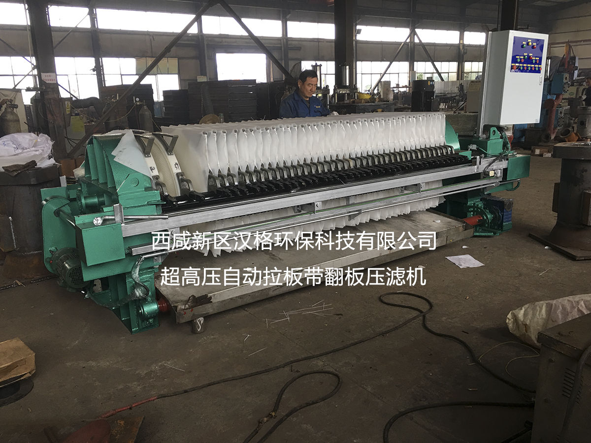 西咸新區(qū)漢格環(huán)?？萍加邢薰?自動拉板帶翻板自動保壓壓濾機
